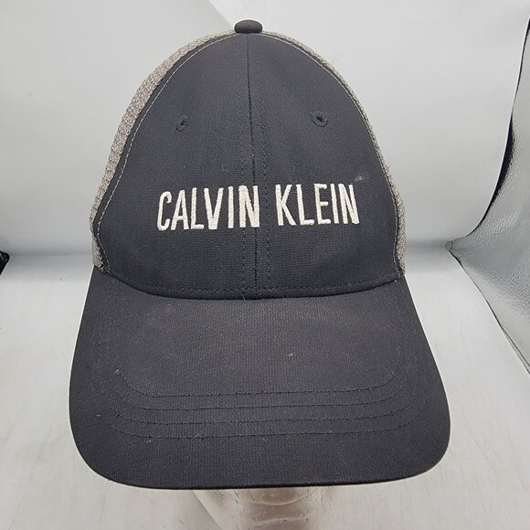 Calvin Klein Adults Black Gray Trucker Hat Adjustable Casual Outdoors Breathable - Picture 1 of 10